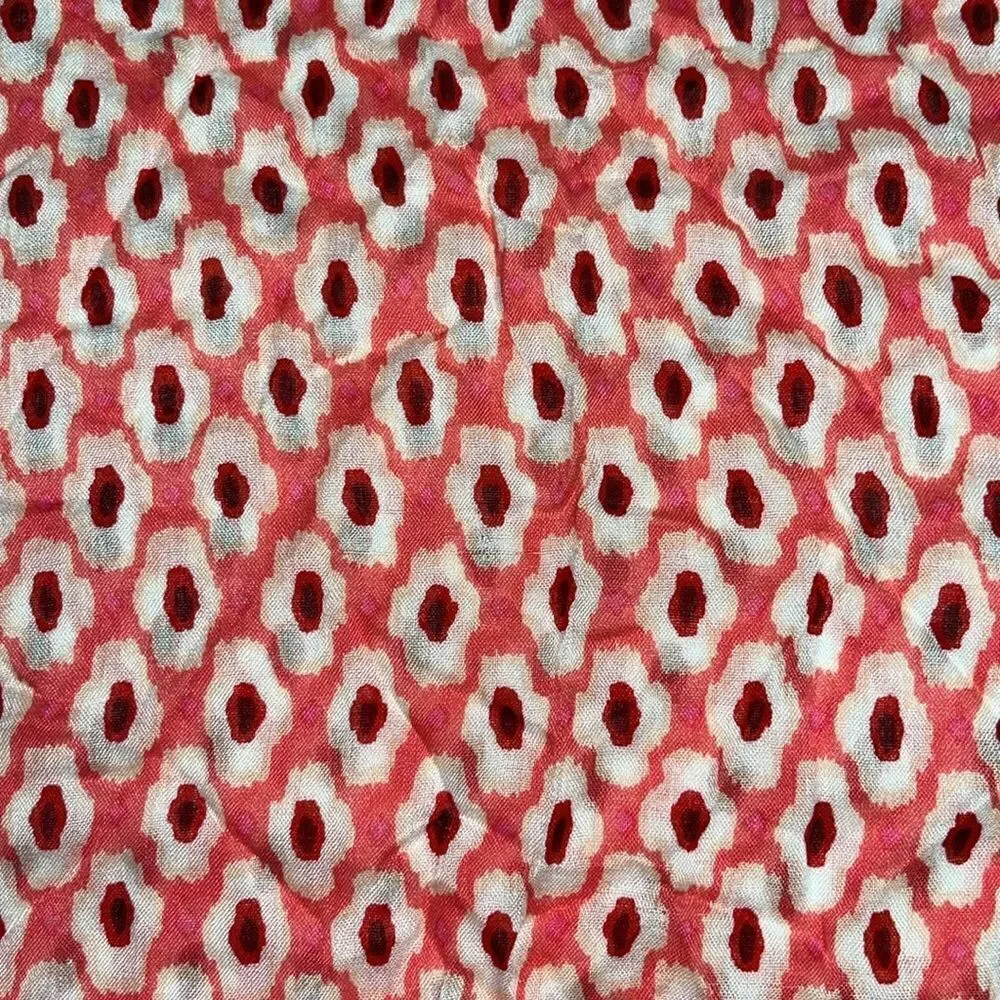 Kate Spade New York Pink Cream Red Viscose Abstract Fashion Scarf 2017 83”, 22”